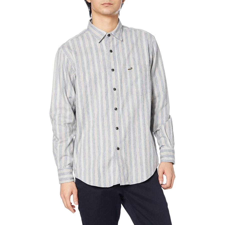 人気満点 クロコダイル シャツ ストライプシャツ メンズ グレー M 超歓迎 Abinbev Icaruscloud Co