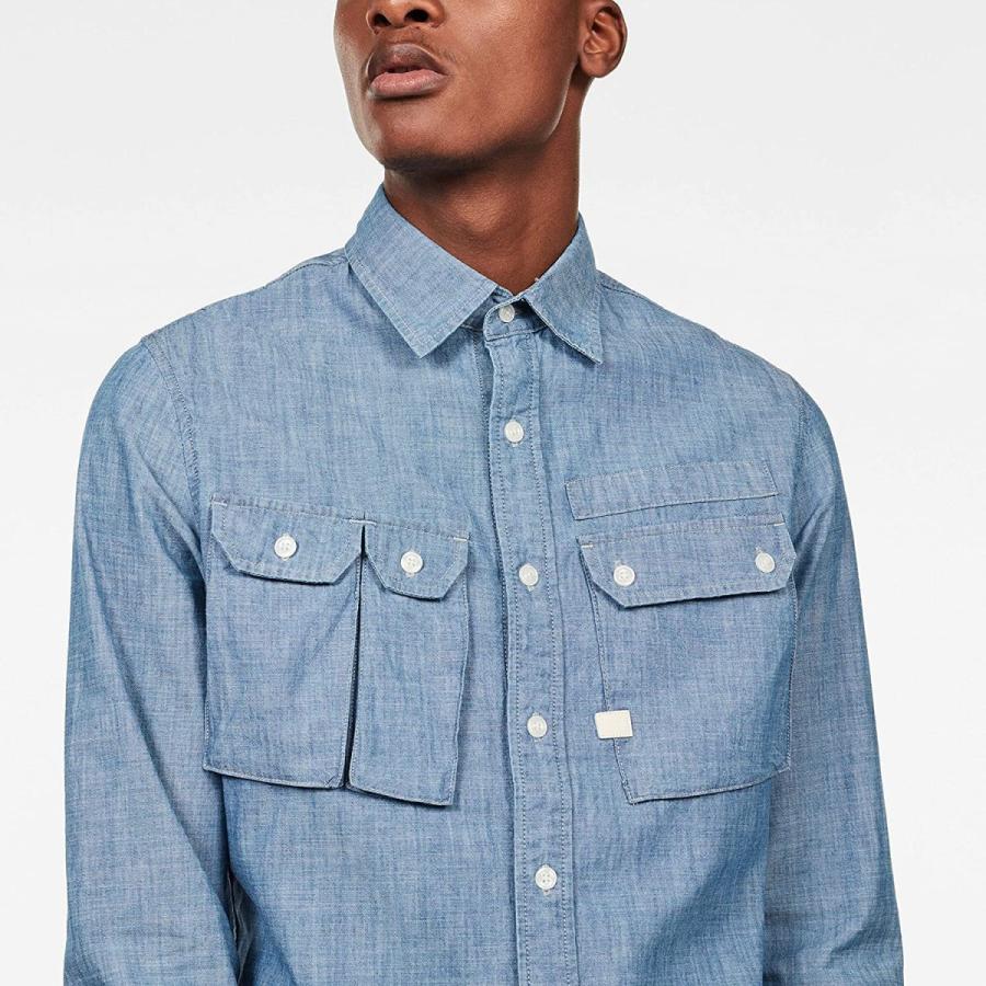 最安値挑戦 G Star Raw ジースターロゥ シャンブレー シャツ 長袖 メンズ スリム 胸ポケット Ospak Slim Shirt 驚きの安さ Sufianshawa Com