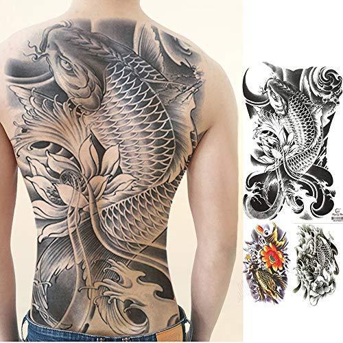 Yesallwas タトゥーシール 鯉 背中 一面 用 特大 4枚セット 和柄 入れ墨シール リアル 大判 防水 長持ち 和彫り 刺青シール 003 Quad Store 通販 Yahoo ショッピング