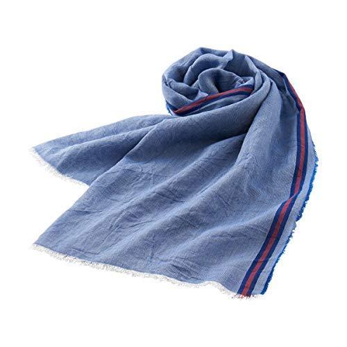 最新の激安 オジエ Ozieストール マフラー メンズ無地 綿100 大判 薄手 レディース ユニセックス 男女兼用 春夏 紺青 魅力的な Abmicse Org