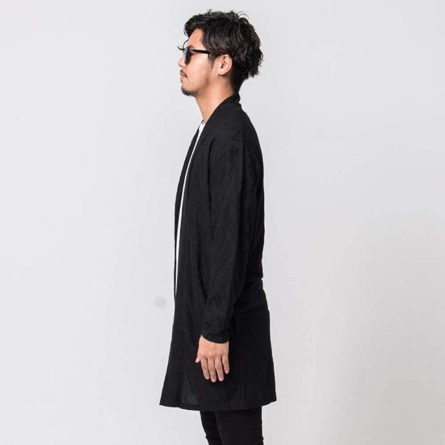 感謝の声続々 3 44 M Cast 105 羽織 ジグザグ柄 ロング丈 ショールカラー カーディガン ガウン メンズ キャバリア Cavaria トップス Hermandad Estrella Org