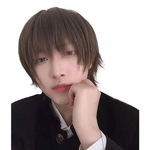ウィッグ かつら メンズ ショート 自然 男装 黒 フルウィッグ 原宿 人気 イケメン ファッション ゆるふわ 耐熱 変装 男女兼用 ネット Quad Store 通販 Yahoo ショッピング