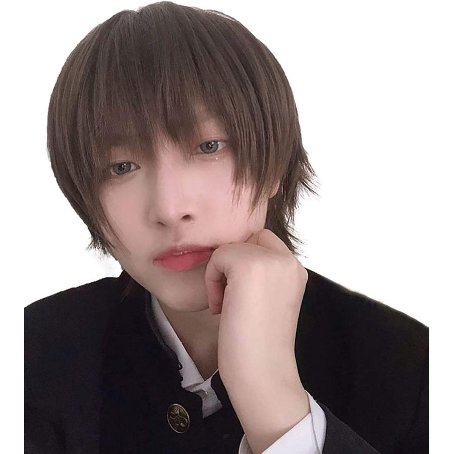 ウィッグ かつら メンズ ショート 自然 男装 黒 フルウィッグ 原宿 人気 イケメン ファッション ゆるふわ 耐熱 変装 男女兼用 ネット Quad Store 通販 Yahoo ショッピング