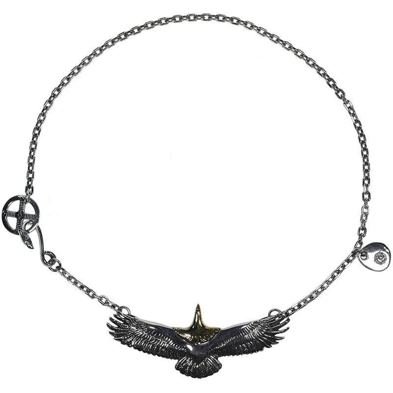 最新コレックション 鷲159sin メンズ ホイール付き シルバーペンダントネックレス ビッグサイズイーグルと平打ちメタル 石輝 メンズアクセサリー