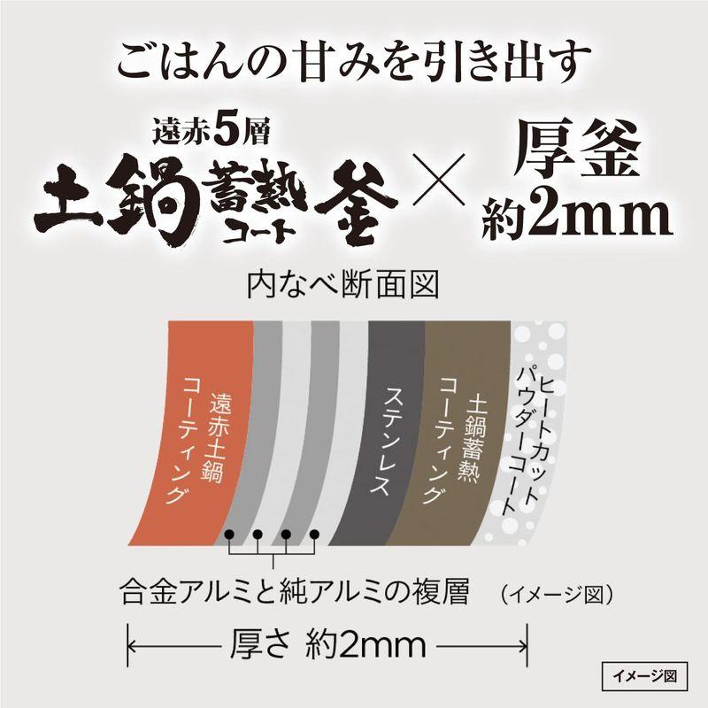 タイガー魔法瓶(TIGER) 炊飯器 5.5合 圧力IH 炊きたて 遠赤5層土鍋コート釜 粒立ち保温 お手入れ簡単 マットブラック JPV- 粒立ち保温 タイガー魔法瓶 TIGER 炊飯器 5合 圧力IH 炊きたて 遠赤5層土鍋コート釜 お手入れ簡単 マットブラック JPV