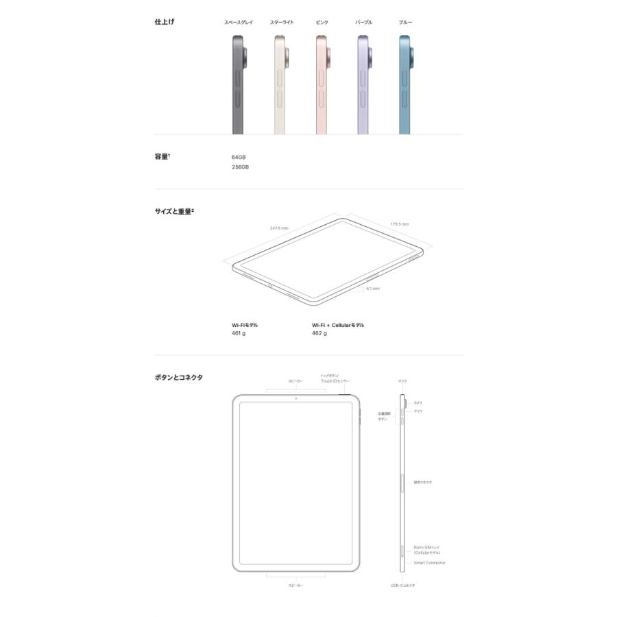 【未開封】iPad Air 第5世代 64GB Starlight Wi-Fiモデル MM9F3J/A 新品・未開封品] iPad Air 第5世代 10.9インチ Wi-Fiモデル 64GB