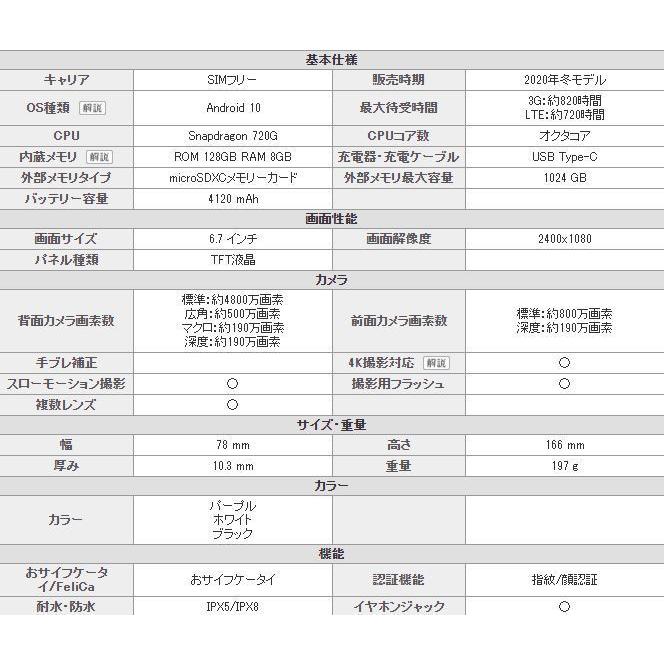 SHARP - 美品・SHARP SH-M16 /SIMフリー パープル AQUOS sense SH-M16 Aquos sense4 plus 128GB SIMフリー 楽天版