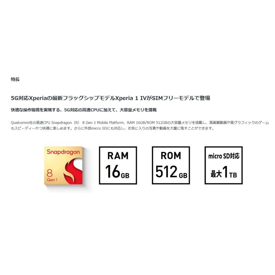 Xperia 「新品 未使用 」Simフリー Sony 1 IV XQ-CT44 [ブラック