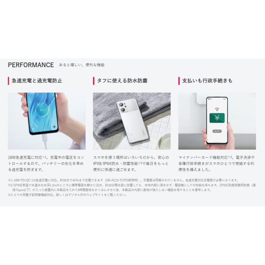 OPPO Reno9 A ムーンホワイト 128 GB Y!mobile+