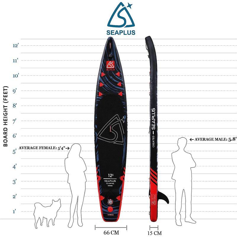 ✨美品✨ インフレータブル SEAPLUS 競技SUP スタンドアップパドルボード サップボード 競技用SUPボード 12’6”(381cm) 26. 【LW7173113013】(25830円)