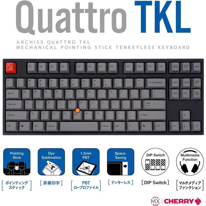 レコレクション キーボード ARCHISS Quattro TKL 有線 メカニカルキーボード CHERRY MX 青軸 テンキーレス 英語US ANSI配列 89キー