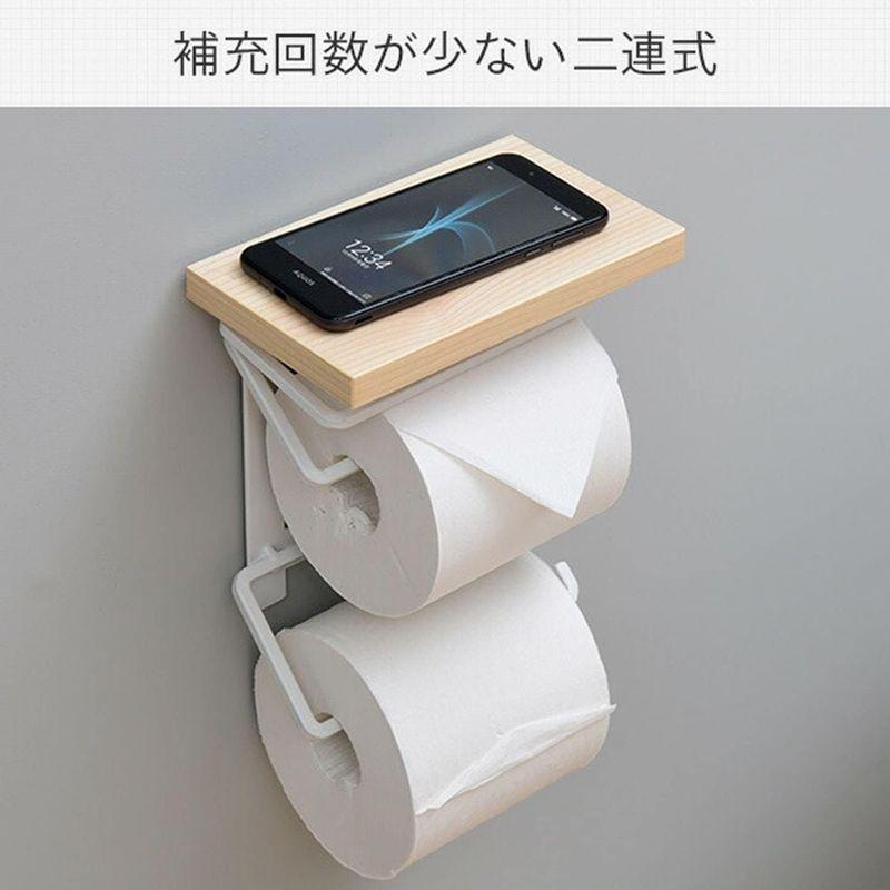 キッチン用品 山善 トイレットペーパーホルダー 棚付き (スマホ置き/インテリア) ツイン 汚れに強い天板 かんたん設置 幅17.5×奥行11×高さ22c｜qualityfactory｜03