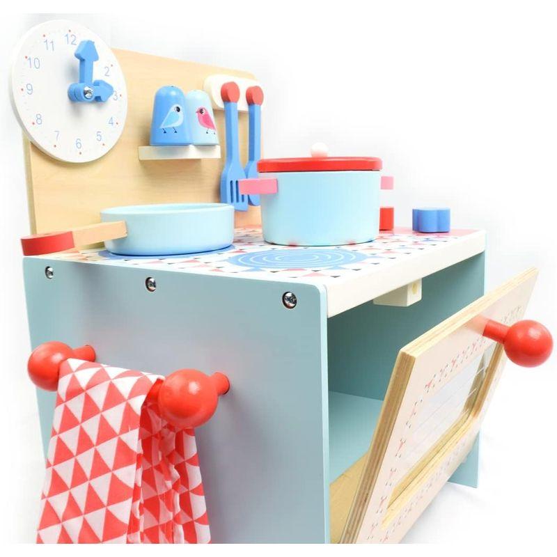おままごと キッチン 木製 調理台 3歳 女の子 プレゼント 知育玩具 DJECO ジェコ ブルークッカー (DJ06507) プレゼント キッチン 木製 調理台 3歳 女の子 知育玩具 DJECO ジェコ ブルークッカー DJ06507