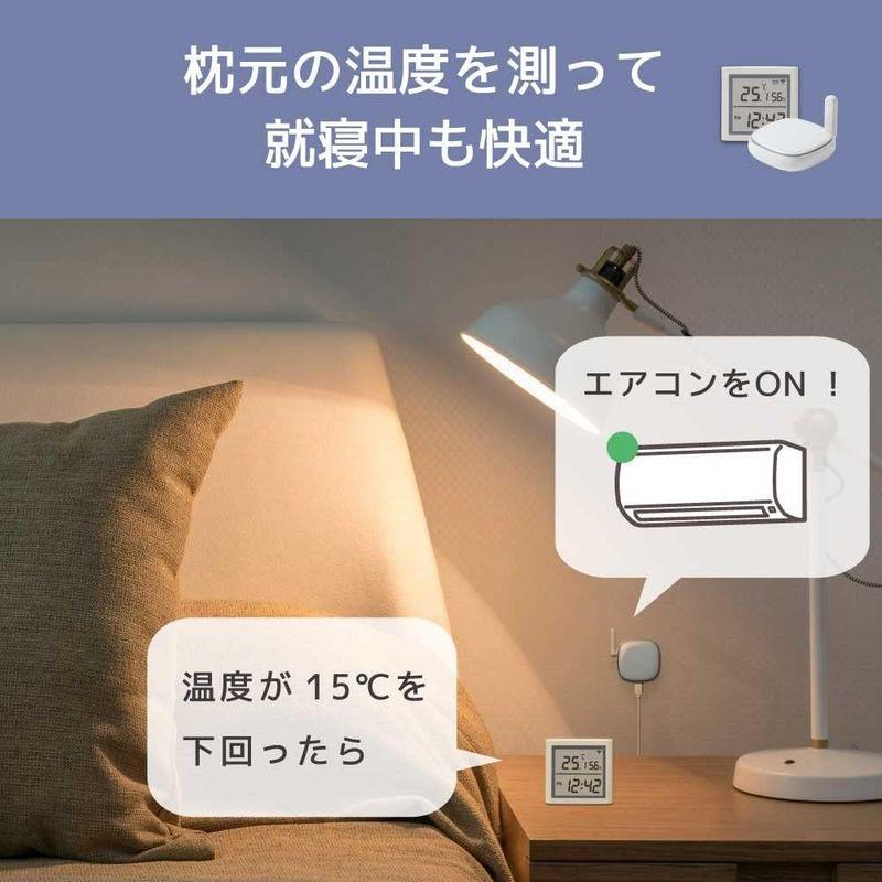 エアコンリモコン ラトックシステム smaliaスマートリモコン、温湿度計セット 温度/湿度を計測してエアコン操作 デジタル時計搭載 RS-WBRCH1-TM｜qualityfactory｜03