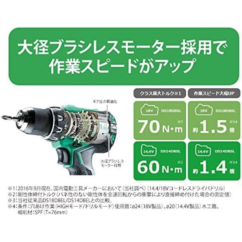 HiKOKI(ハイコーキ) 18V 充電式 ドライバドリル コンパクトタイプ 蓄電池 充電器 ケース別売り DS18DE(NN)｜qualityfactory｜17