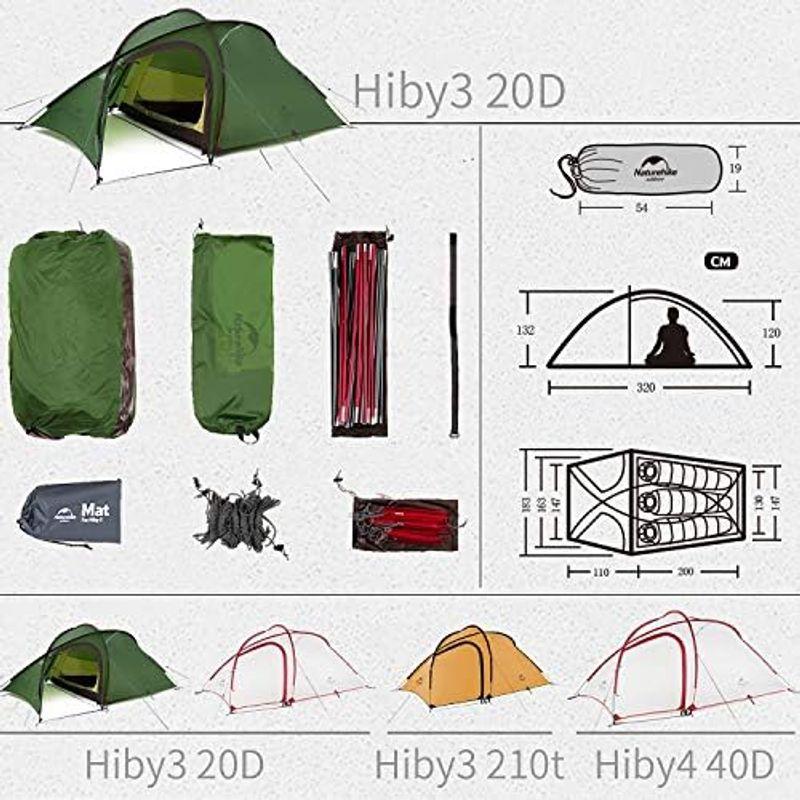 Naturehike アウトドア登山テント Hiby3 2-3人用 キャンプ テント アップグレード版 ゆったり前室 タープスペース付き二層｜qualityfactory｜15