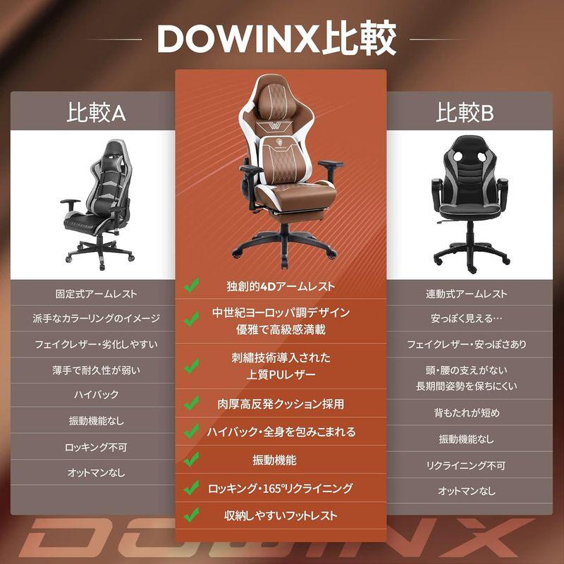 Dowinx ゲーミングチェア 肉厚腰クッション オフィスチェア ゲームチェア パソコンチェア デスクチェア リクライニングチェア オットマ｜qualityfactory｜07