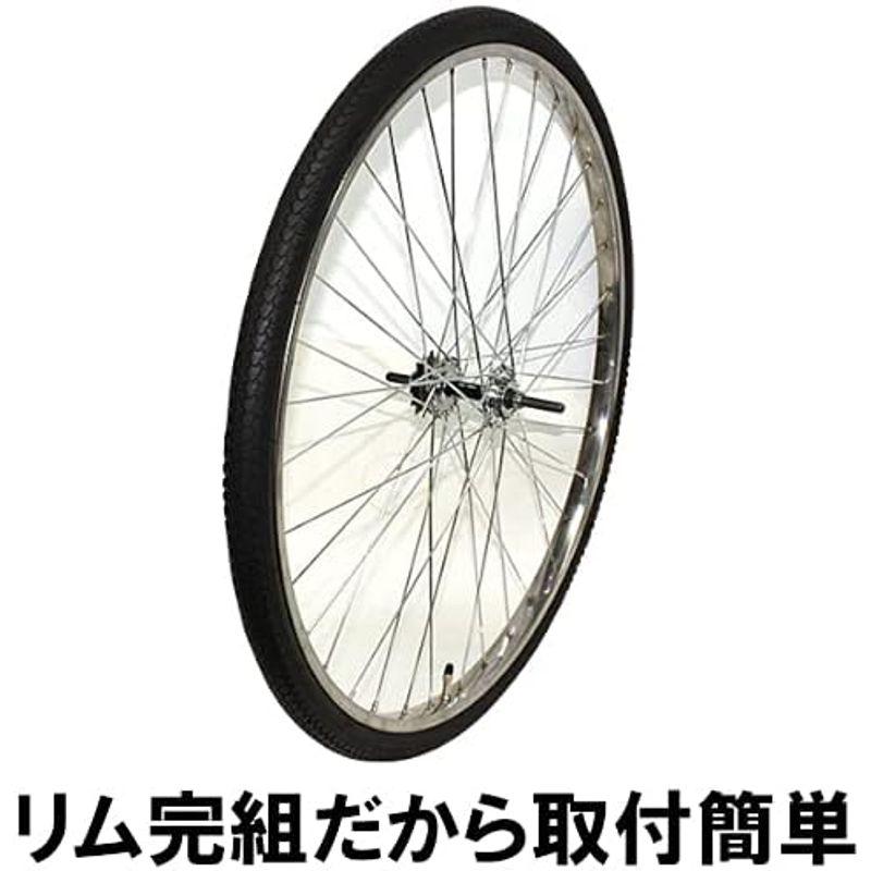 26インチ 自転車 26×1 3/8 14T 37-590 後輪リム完組 ローラー用ステンリム 1本 タイヤ チューブ 付 シティサイクル｜qualityfactory｜03