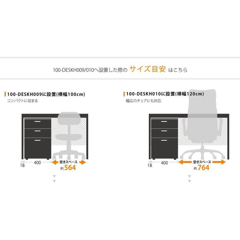 イーサプライ デスクワゴン 木製 キャスター付 3段 チェスト キャビネット ホワイト EZ1-SNW017W｜qualityfactory｜06