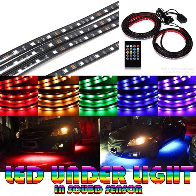 春先取りの Wellvie 車 アンダーネオンLED ライト ミュージックリンク テープライト 音に反応 RGB LED/音楽/同期/サウンドセンサー電