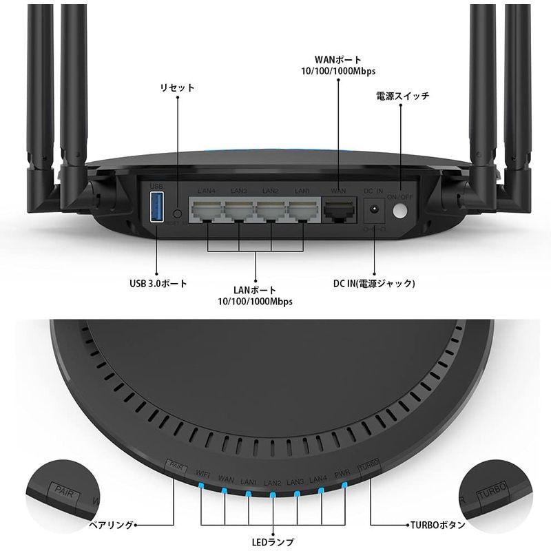 WAVLINK Wi-Fi6 Mesh ルーター 無線LAN 最新規格 WIFI6AX1800 574+1201Mbps デュアルバンド -｜qualityfactory｜07