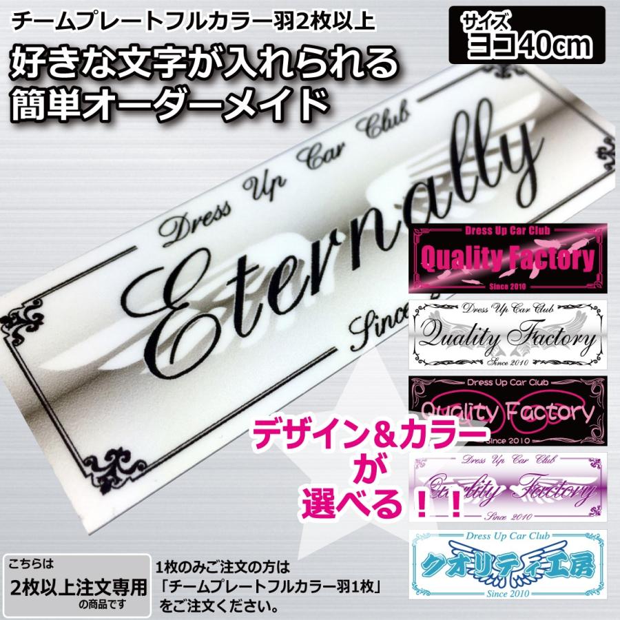 フルカラー チームプレート 2枚以上注文専用 羽 40cm 車 オリジナル