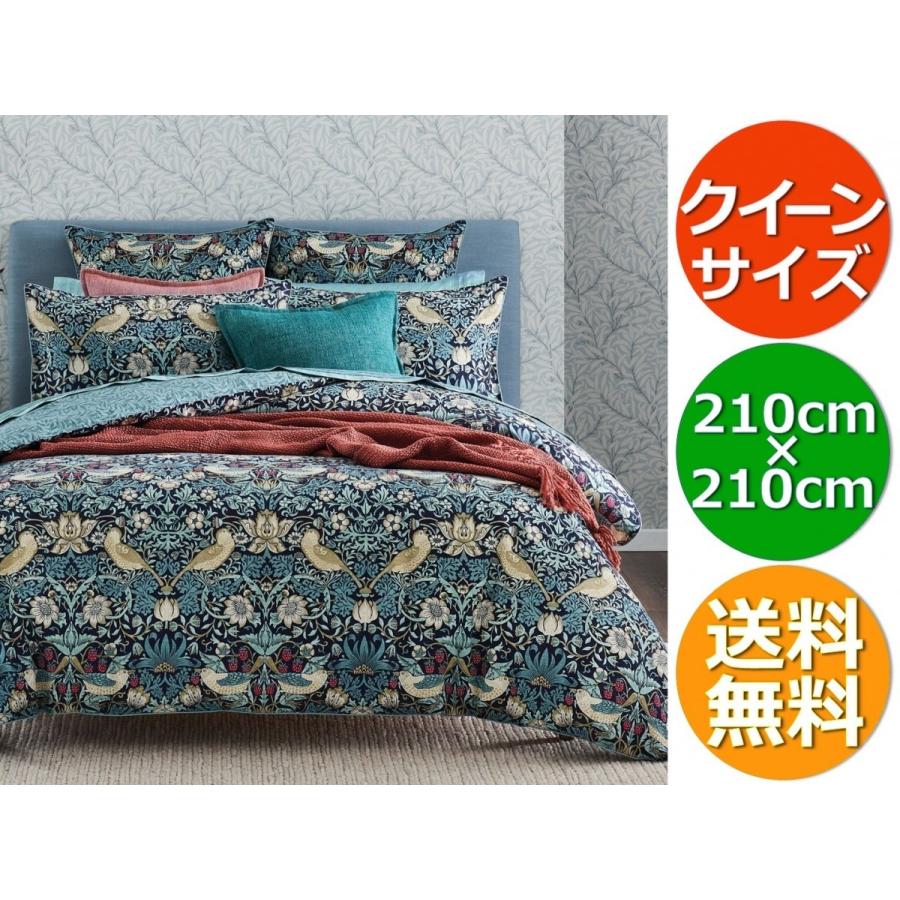 BED BATH N' TABLE とってもレア！鳥と苺柄が素敵すぎる掛布団カバーセット クイーン （210 x 210 cm）