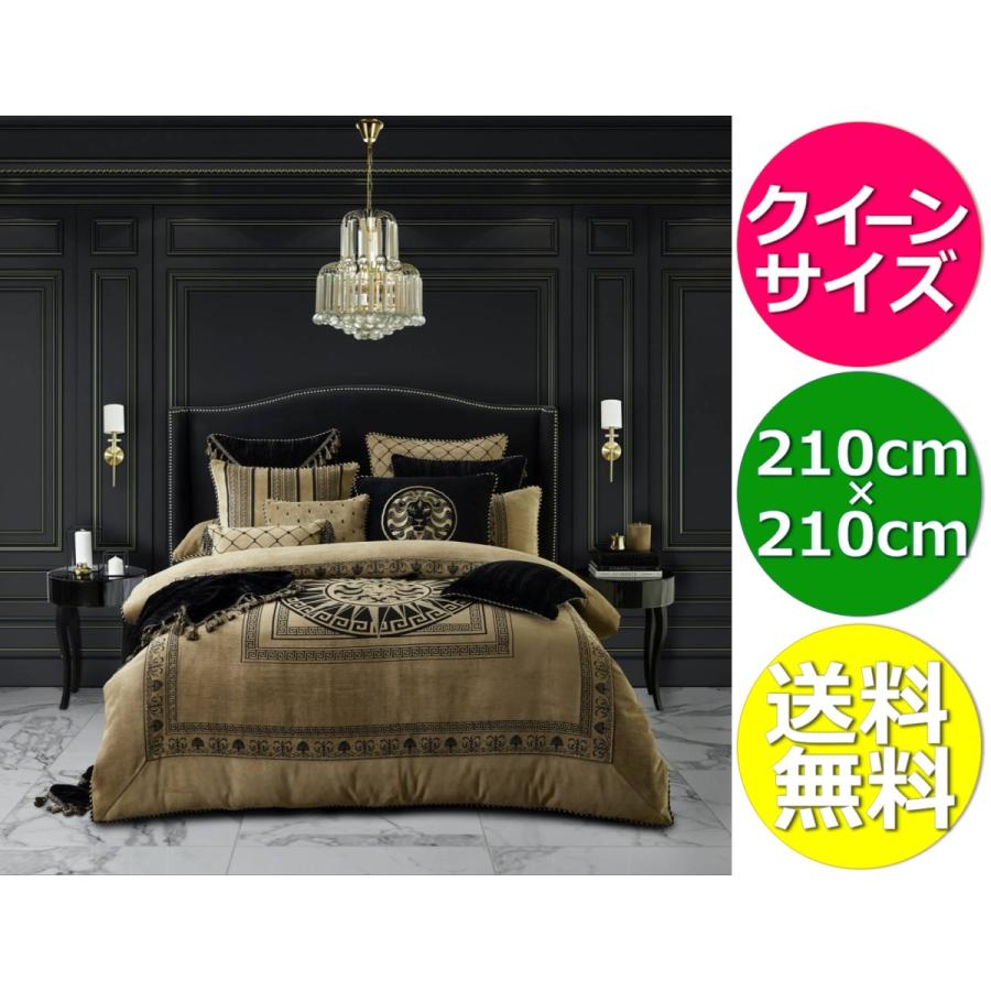 Da Vinci Private Collection ライオンゴールド 高級感あふれるジャカード織りがとっても素敵なベッドカバーセット クイーン 210 × 210 cm