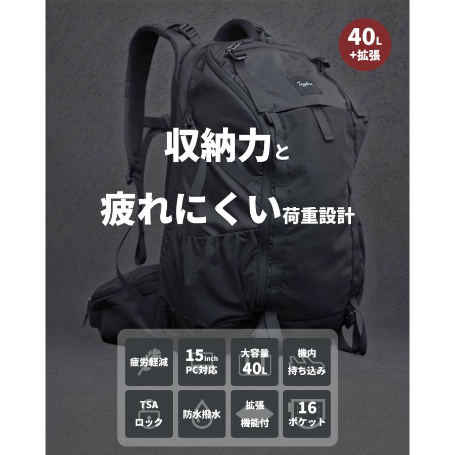 Tryptics トラベル バックパック リュック アドベンチャー 40L 大容量