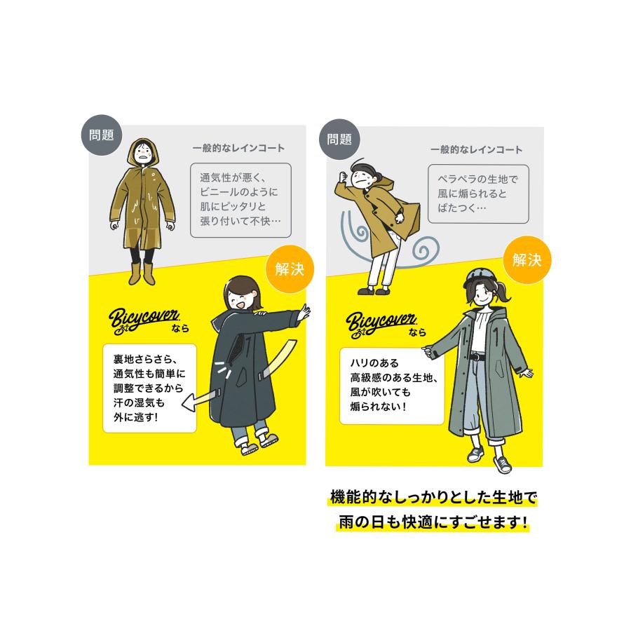 高機能レインコート】 レインコート 自転車 レディース ロング