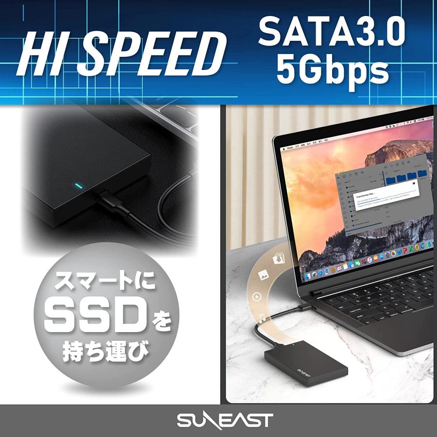 新品 安心のブランド SUNEAST製 外付けSSD 256GB USB C-USB A ケーブル付き USB 3.1 Gen 1規格 Type-C接続 | SUNEAST | 04