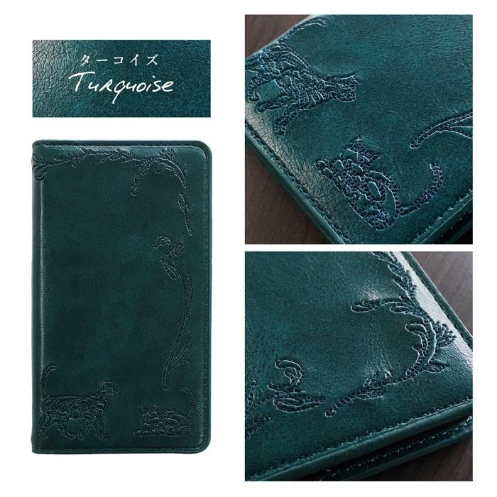 Android One アンドロイドワン ケース カバー 手帳 手帳型 猫刺繍 スマホケース スマホカバー S10 S9 S7 S6 S5 S4 S3 S2 S1 X5 X4 X3 X1 | アンドロイド | 12