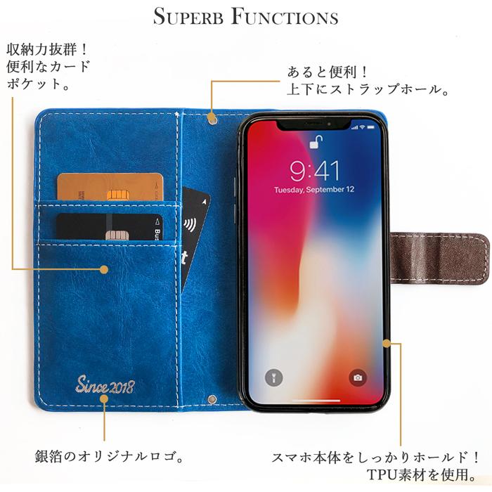 AQUOS wish A104SH / SHG06 / SH-M20 ケース カバー 手帳 手帳型 男爵レザー スマホケース スマホカバー アクオス ウィッシュ AQUOSwish シンプル 携帯ケース｜quashop2gou｜18