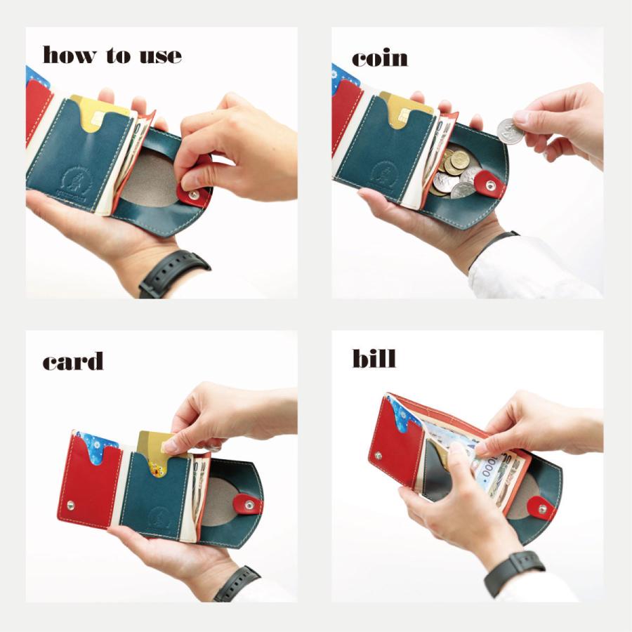 日本製 レザー 財布 コンパクト 牛革 国産 日本 ミント 小さいふ。ペケーニョ 栃木レザー 定番BASICシリーズ「チョコミント