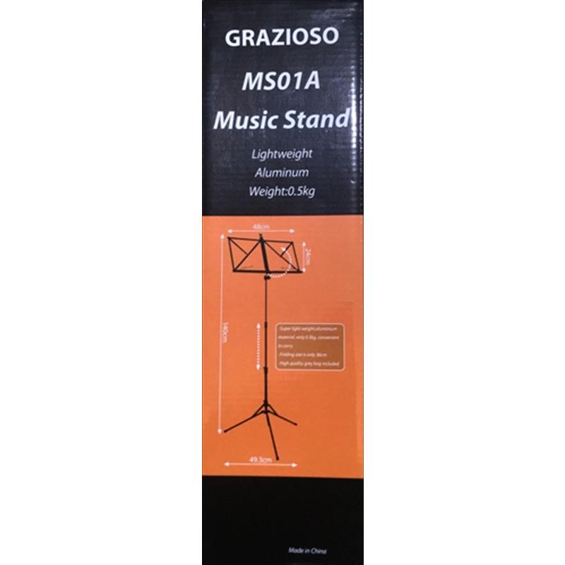 Grazioso] MS01A [グラッツィオーゾ] アルミ製 折りたたみ式 譜面台