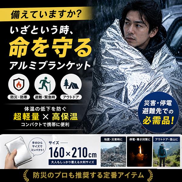 ムー様　Lサイズ不凍シート200枚 アルミシート エマージェンシーシート 2枚SET 防災 大判 アルミ保温