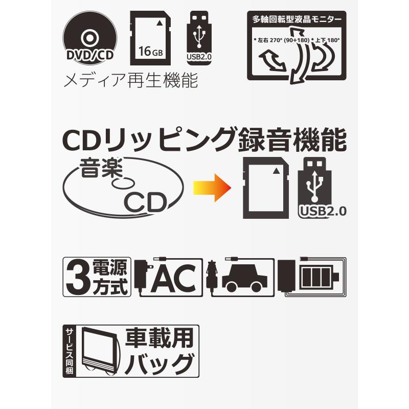 ポータブルDVDプレーヤー 9インチ 地デジTVチューナー搭載 DVD ポータブルDVDプレーヤー 9インチ 地デジTVチューナー搭載 DVD