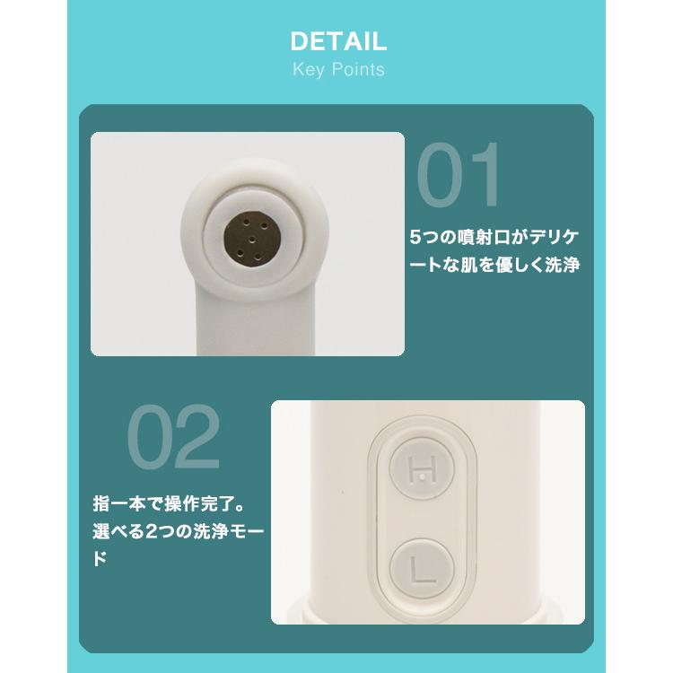 携帯ウォッシュレット 電動 IPX6防水 2段階水圧 140ml 収納袋付き 旅行