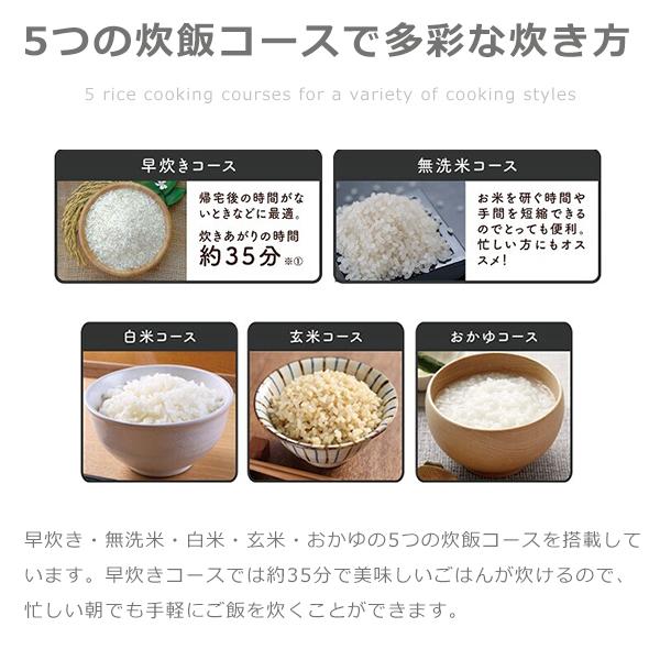 炊飯器 5合 一人暮らし コンパクト 多機能 玄米 早炊き 無洗米 白米
