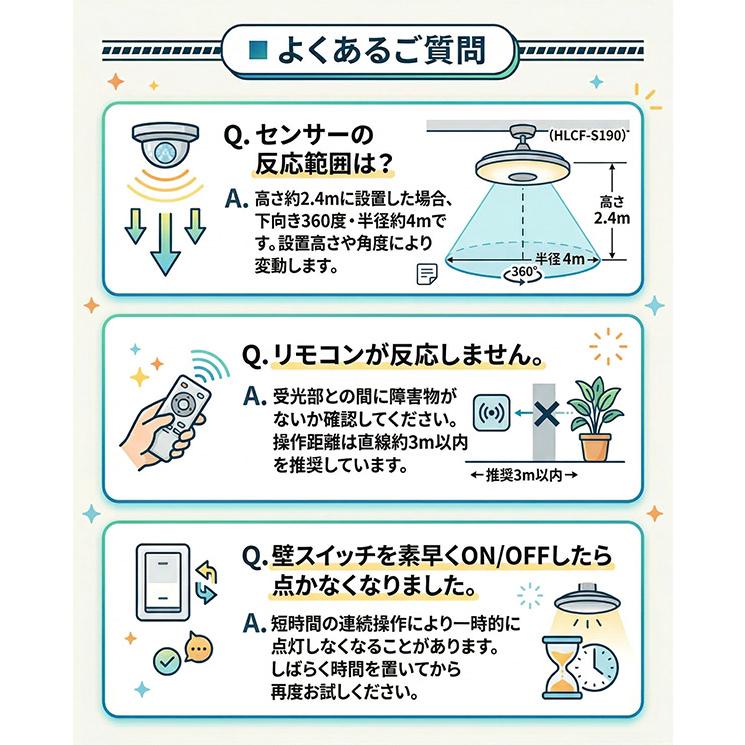 シーリングファンライト LED 人感センサー E26 引掛けシーリング 工事