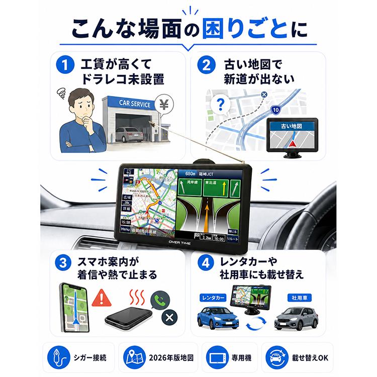 カーナビ 7インチ ワンセグ ドライブレコーダー 一体型 ポータブルナビ