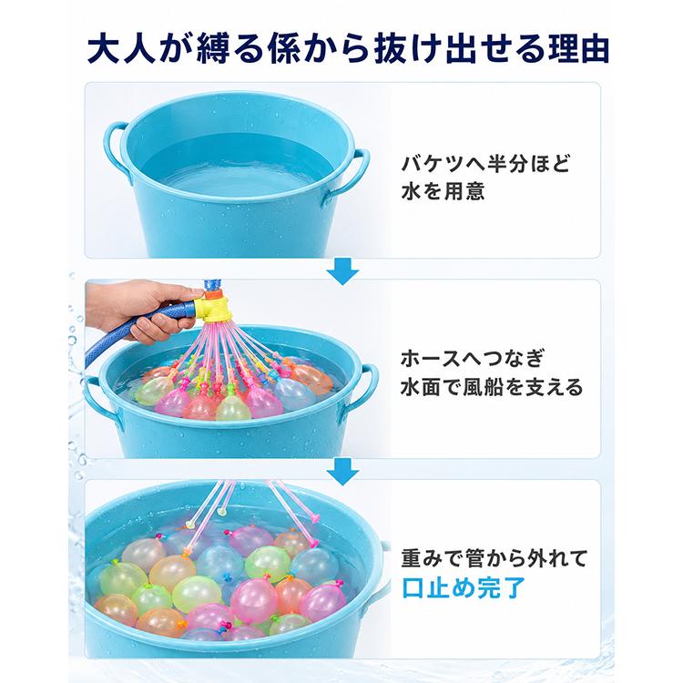 水風船 カラフルウォーターバルーン ネオ 111個入り 37個×3セット 約60