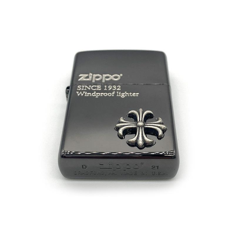 ZIPPO ジッポー クロス メタル cross 十字架 ブラック シルバー