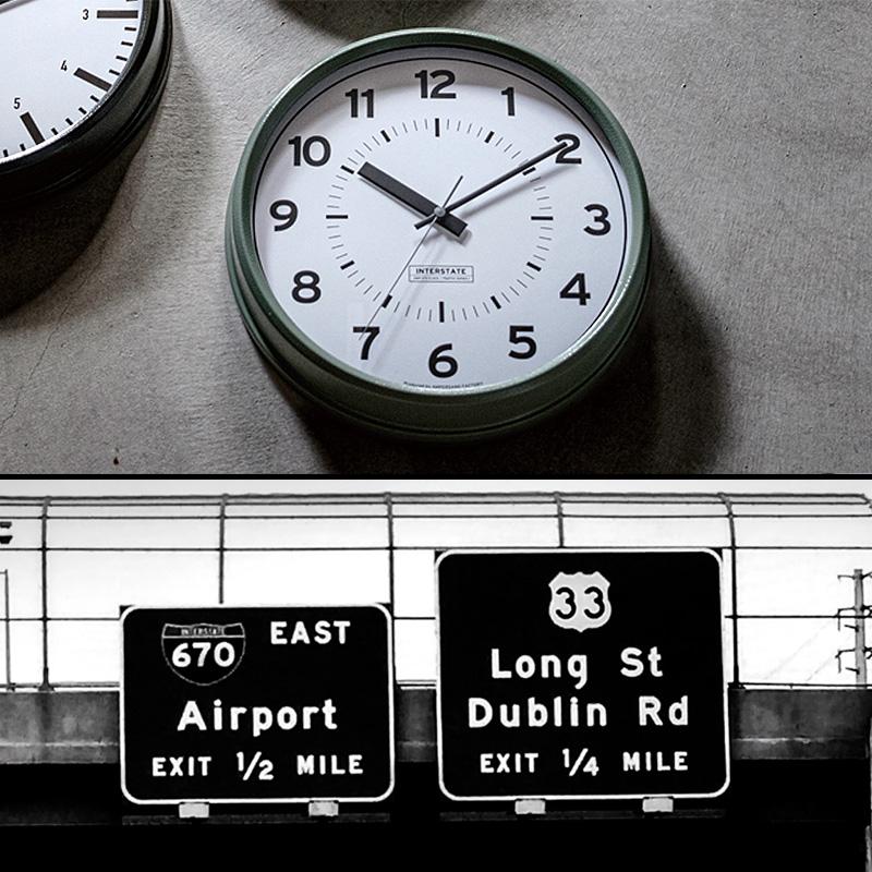 掛け時計 壁掛け時計 TRAFFIC CLOCK トラフィッククロック AMPERSAND インターステート おしゃれ インテリア アルミ ...