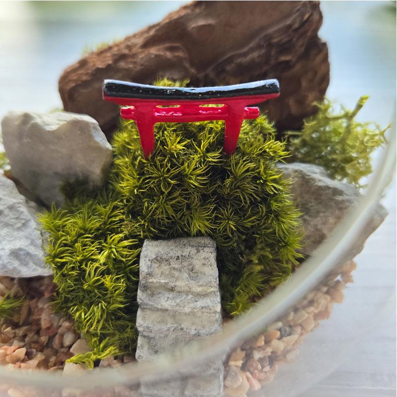 苔プリ ガラスドーム 12cm 鳥居タイプ テラリウム 完成品 枯れない苔