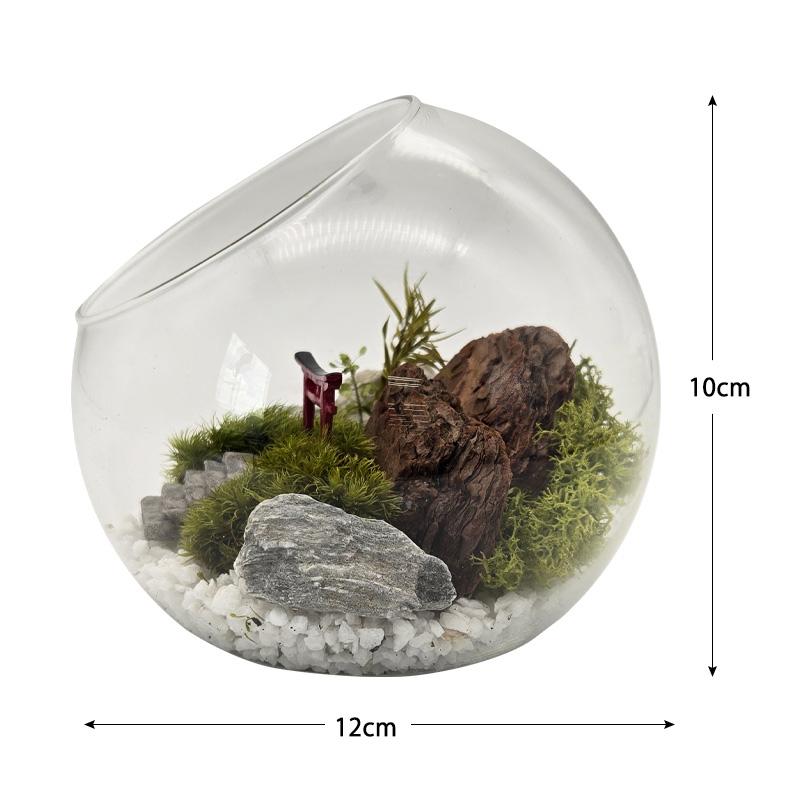 苔プリ ガラスドーム 12cm 鳥居タイプ テラリウム 完成品 枯れない苔