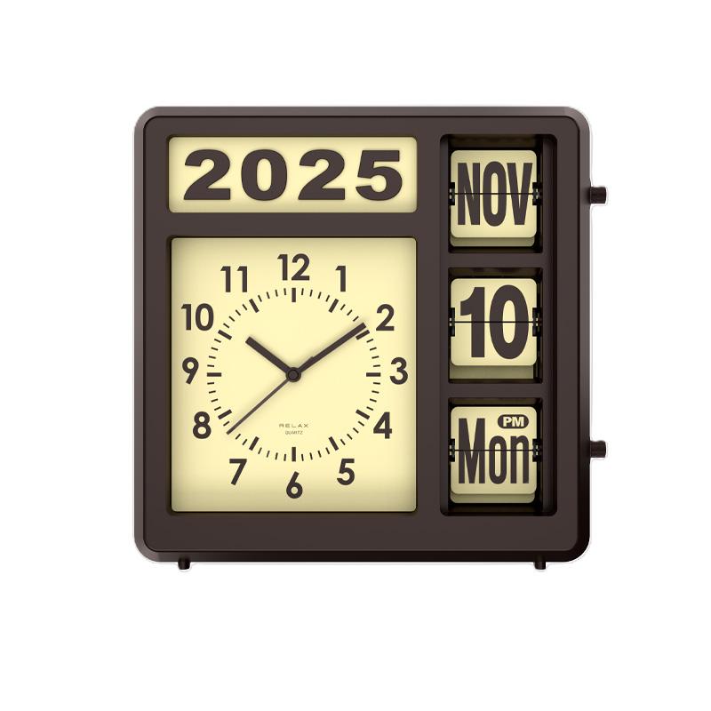 RELAX（リラックス） カレンダー付クロック Flip Calendar Clock