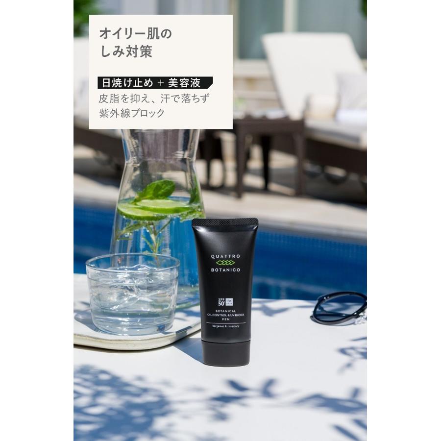 日焼け止め メンズ 男性用 SPF50+ ウォータープルーフ クワトロボタニコ オイルコントロール＆UVブロック