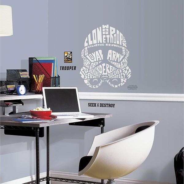 ルームメイツ/スターウォーズ タイポグラフィック クローン トルーパー/ピール&スティック ジャイアント ウォール デカール