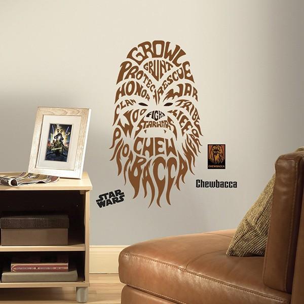 ルームメイツ/スターウォーズ タイポグラフィック チューバッカ/ピール&スティック　ジャイアント ウォール デカール | 